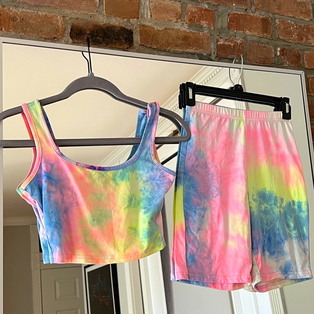 Tie dyed Multicolor Workout Set - Shein